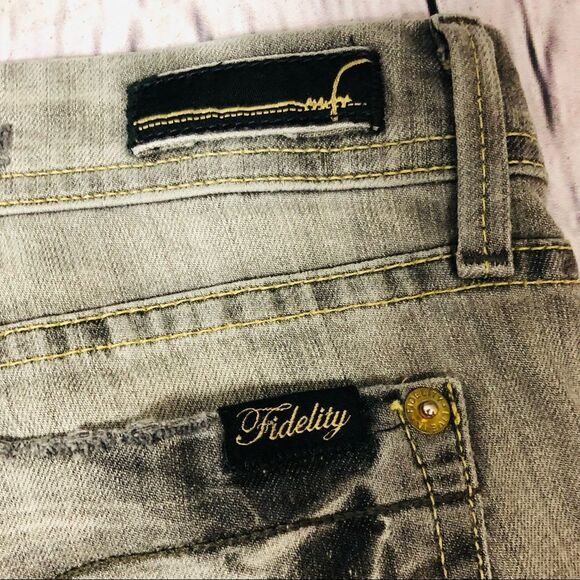 Fidelity Denim Grey Distressed Vintage Grey Skinny Jeans Scoop 26 - Picture 8 of 11